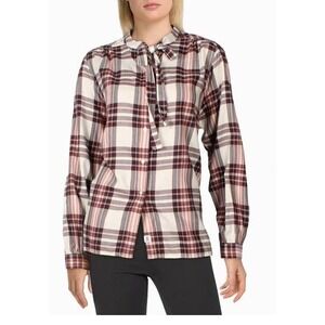 Barbour Shirt Check Pink Plaid Bow Neck US 14 LSH1441CR31